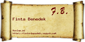Finta Benedek névjegykártya